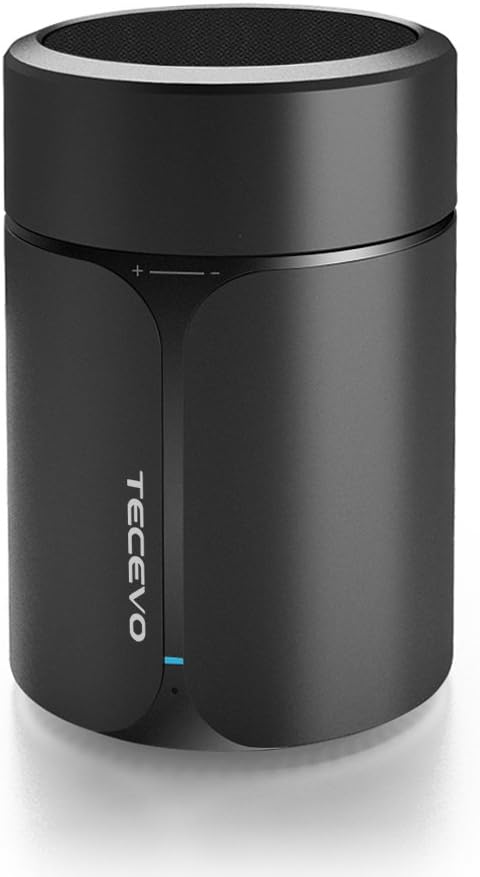 A5 Bluetooth Speaker Aluminium Black, Wireless Portable & Rechargeable, Ultra Long Playing Time, Build-in Microphone for Handfree Phone Call (Black Metal)