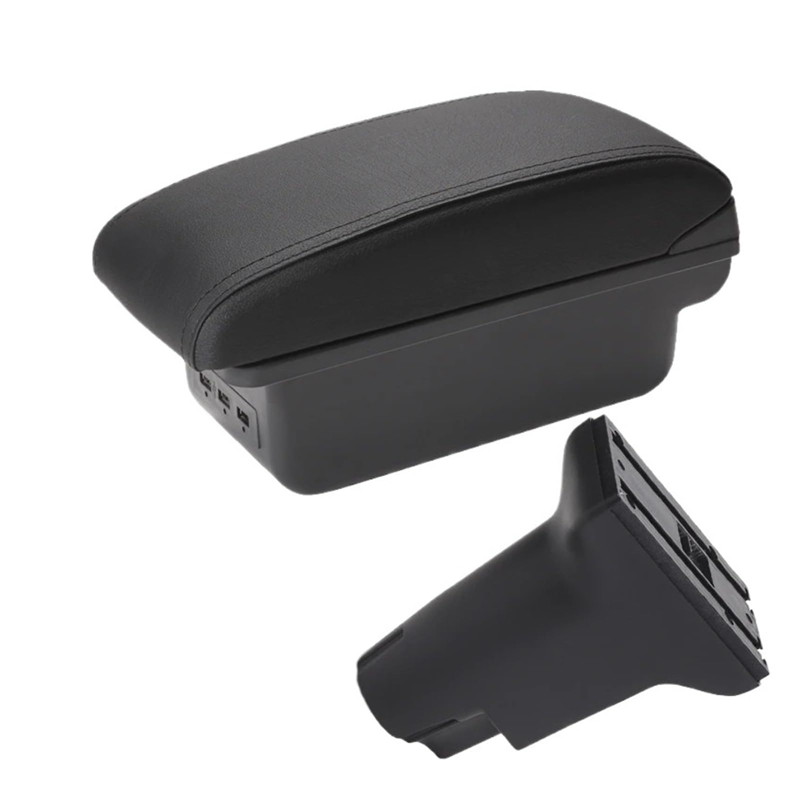Hguvsjd Armrest Box For Fiat For 500 For Cronos Armrest Center Auto Storage Box Dedicated Retrofit Parts Interior Accessories Car Armrests(B Black line 3USB)