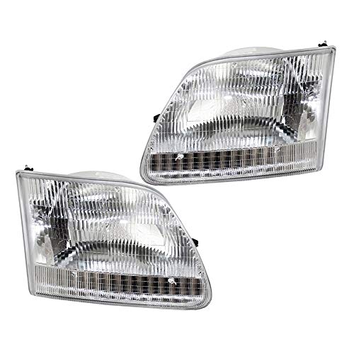 Epic Lighting OE Style Replacement Headlights Assemblies Compatible with F 150 1997-2004 F250 Pickup ExpeditIon [ FO2502139 FO2503139 3L3Z13008DA 3L3Z13008CA ] Left Driver & Right Passenger Sides Pair