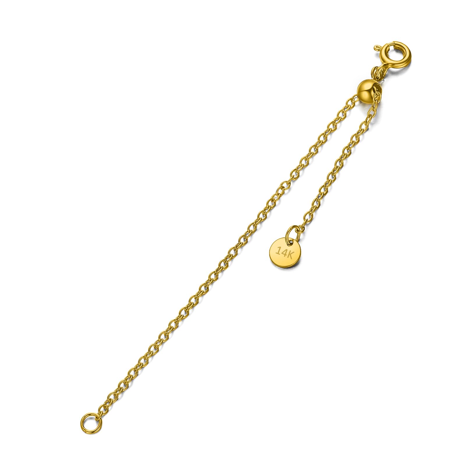 1pc 925 Sterling Silver 1.5mm Necklace Extender Chain 4inch Bracelet Anklet Single Bead Extension Adjustable Length