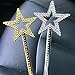 MYUBWTF Golden 13 Inches Star Wand Elf baton, Angel Star Magic Wand, Silver Fairy Princess Plating, Silver Stars Stick