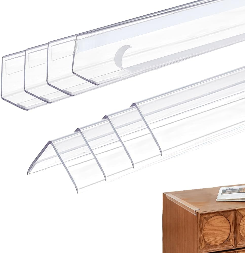 AHANDMAKER 14 Pcs Clear Wall Corner Protector, Self-Adhesive Edge Protector Corner Guard for Wall Door Frame Cabinet Baseboard, Table, Stair, 15.75x11.6 Inch