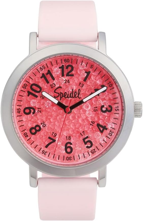 Speidel Original Scrub Watch™ for Nurses, Medical Professionals, Mens and Womens Watch with Second Hand Nursing, Nurse Watches for Women, Waterproof 12 & 24 hr Time, Crystalized