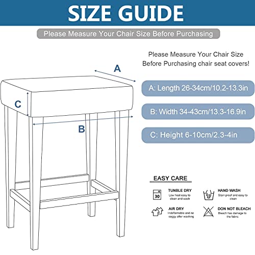 Fuangui 4 Pieces Rectangle Bar Stool Cover Printed Bar Stool Seat Cover Stretch Washable Stool Upholstered Slipcover For Dining Room Living Room With Nonslip Elastic Band,11 #TOP5