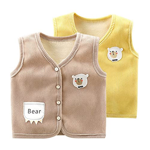 Happy Cherry Kinder Fleeceweste - Ärmellose Übergangsweste Mit Reißverschluss 110-170cm