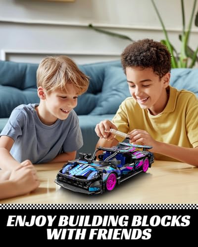 Nueris 1:18 Technic Super Sports Cars Model Sets - 426 PCS Cyberpunk MOC Building Block Car Raceing Engineering Toys - Gift Idea for Adults Boys Girls for Play and Display Collection