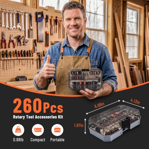 Katerk 260-Piece Rotary Tool Accessories Bits Set Compatible with Dremel - image 2
