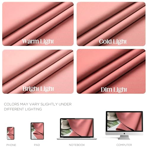 Image of Cortina 80-90% Blackout Solid Window Curtains 6 Feet Set of 2 - Thermal Insulated | Curtain for Living Room | Drapes for Bedroom | (6 Feet, Dusty Rose /Muted Mauve)