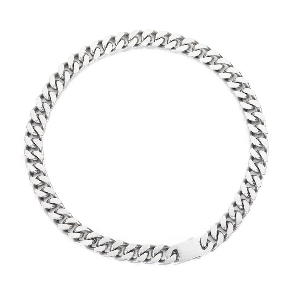 12mm Miami Cuban Link Chain for Men Women 316L Stainless Steel Man Hiphop Silver Color Choker Necklace 16/18/20/22/24/26 Inches