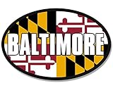 Magnet Oval Baltimore Magnetic Sticker (Maryland Flag City md Decal)