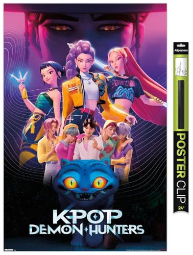Image of Netflix KPop Demon Hunters (2025) - Group Wall Poster, 34L inch x 22.4W inch, Poster & Clip Bundle