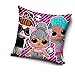 Carbotex - lol surprise cuscino decorativo per bambine 40x40 fuxia
