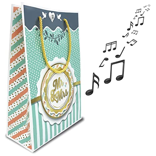 MUSIK-Geschenktüte zur Hochzeit, beim ÖFFNEN der Tasche ertönt der Hochzeitsmarsch, tolle Geschenkverpackung für die Trauung, GagBag von bentino