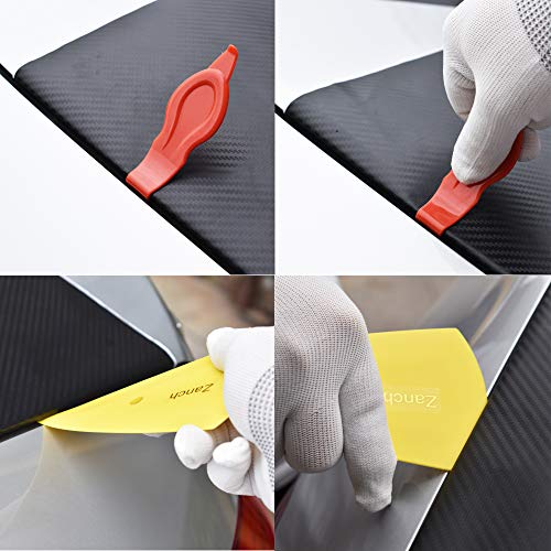 Zanch 10Pcs Vehicle Window Tint Wrap Tool Kits,Auto Vinyl Film Wrapping,Car Graphic Decal Applicator,Wallpaper Tools,Edge Razor Blades,Felt Squeegee,Conqueror Corner Squeegee Scraper,Shower Squeegee.