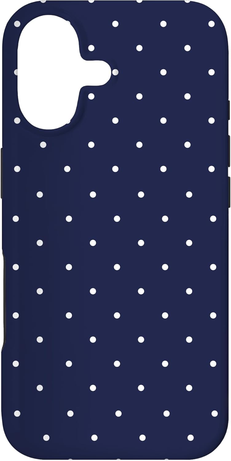 Navy Blue Polka Dots Aesthetic Polkadots Minimalist Women Case for iPhone 17