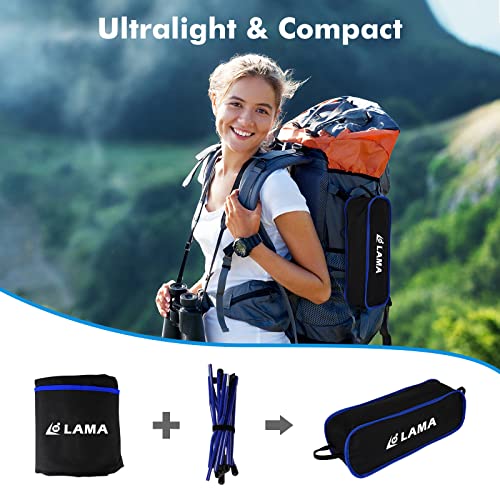 LAMA Camping Chair High Back Folding Chair Folding Fishing Chair Compact Beach Chair Ultralight Folding Chair Outdoor Chair with Carry Bag for Camping Tents Picnic Hiking Sunbathing Blue - Image 3