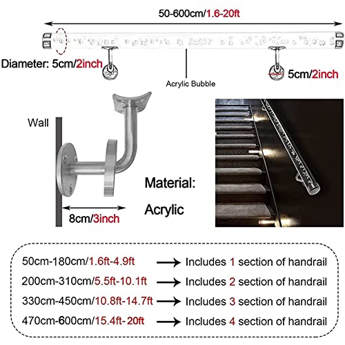 Rampe d'escalier acrylique transparente de 300 cm pour sécuriser la maison - 3