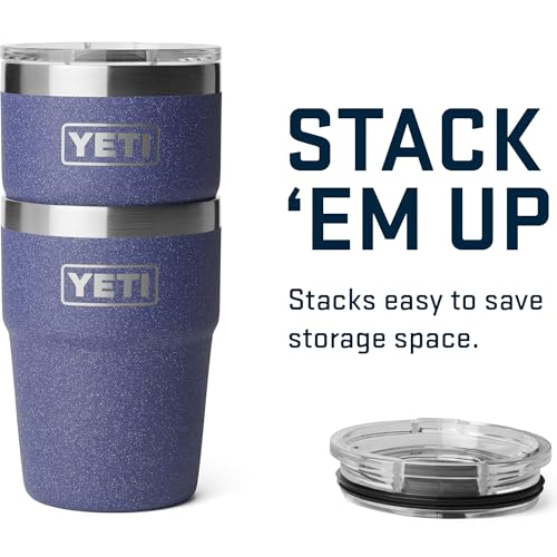 Image of YETI Rambler 16 oz Stackable Tumbler, Vacuum Insulated, Stainless Steel with MagSlider Lid, Moon Dust