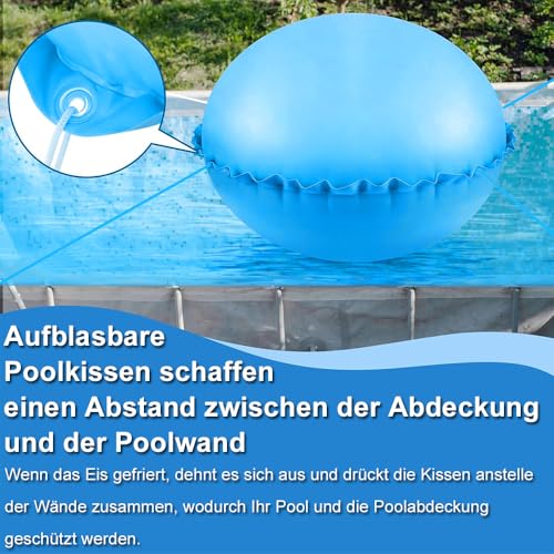 Miniatura 2 de Voarge Cojín De Piscina De Invierno, Redondo, Duradero, Fuerte, Resistente Al Frío, Para Piscina Sobre El Suelo, Cojín De Invierno, Accesorio De Piscina, Inflable Para Cubierta De Piscina Y Lonas De