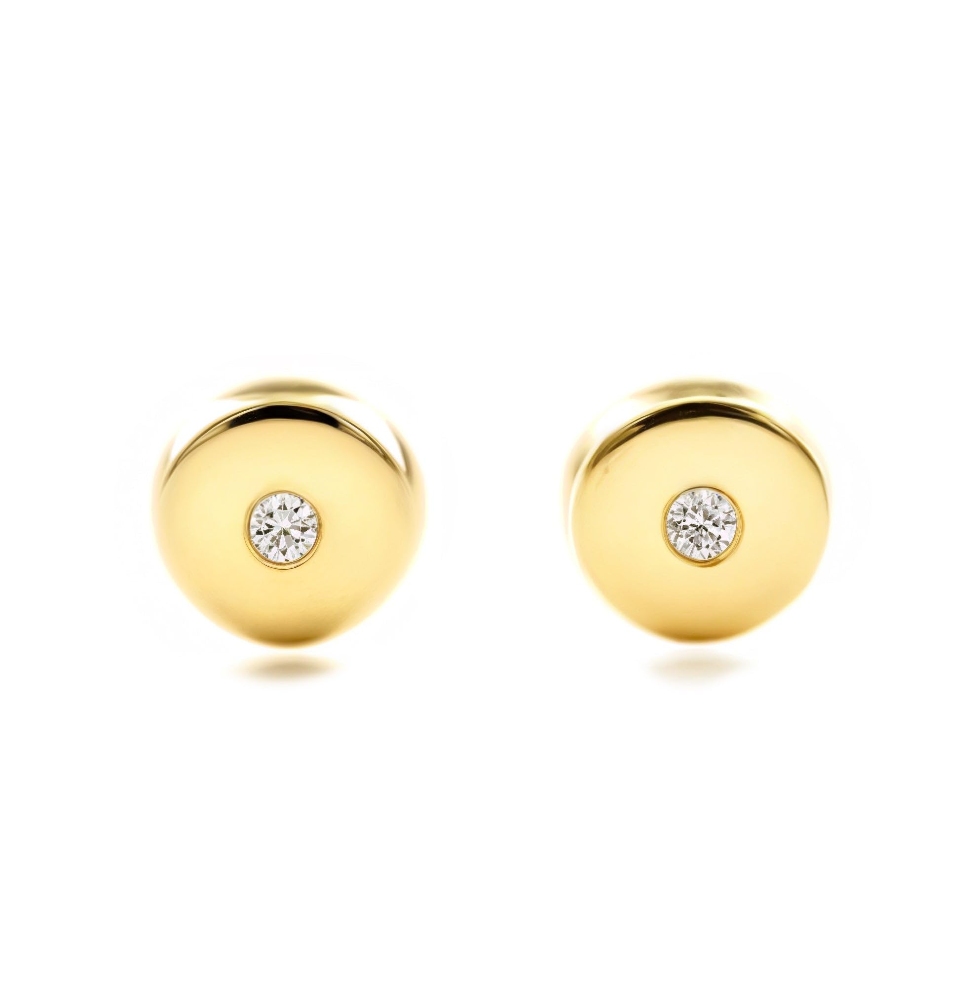 Damen & Kinder runde Ohrstecker - Gelbgold 9 Karat (375) - Geschenkbox - Garantiezertifikat