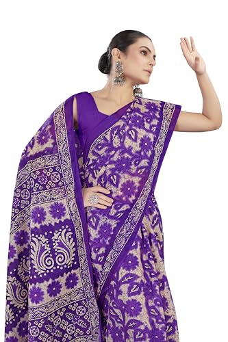 Image of TAMAIRA FASHION Mulmul Pure Cotton Saree For Woman Floral Batik Printed |Office Wear Daily Wear Sarees For Women Without Blouse Piece (Available in 16 Colours)