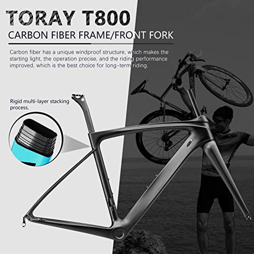 Savadeck Carbon Fiber Road Bike, Carbon Fiber Frame 700C Racing Bicycle With Shimano Sora 18 Speed Groupset Ultra-Light Bicycle For Men Or Women (Red, 54Cm) #TOP1