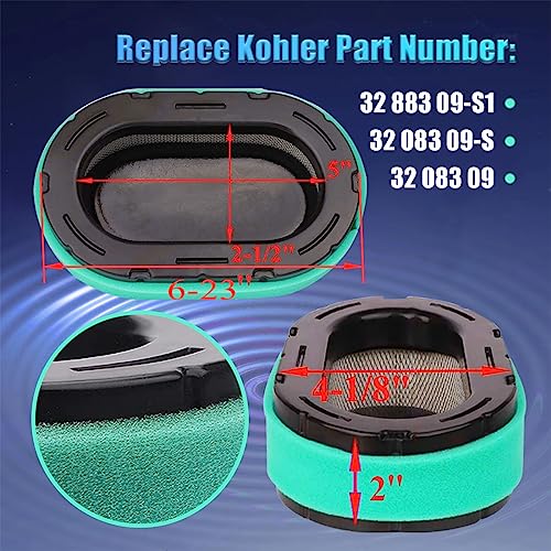 32 083 09-S Air Filter Kits Fit for Kohler 7000 Series KT715 725 KT730 KT740 KT745 19HP 22hp 24hp 25hp 26HP Engine MTD Cub Cadet XT1 Lawn Mower with Spark Plug