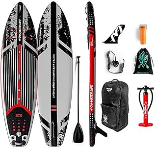 SHENGXUAN Inflatable Boards Surfing, 320x82x15cm Stand Up Paddle Board for Adults and Youth for Paddling Non-Slip Standing, with Leash, Paddle, Pump, Bag, Repair Kit