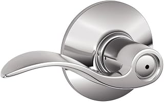 Schlage F40 ACC 625 Accent Door Lever, Bed & Bath Privacy Lock, Bright Chrome