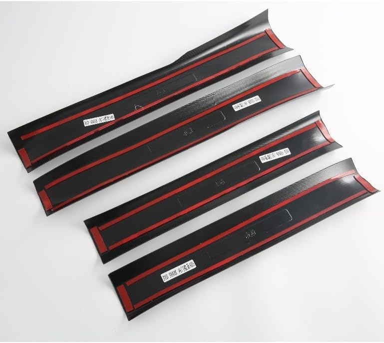 Carbon Fiber Door Sill Protector for BYD Shark 6 2024-2025 2026, Auto Parts Door Entry Guard Scuff Plates Trim Covers Accessories (Outside) (Instide)