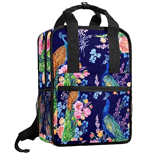 Sac à dos pour garçons motif paon multicolore réglable enfant