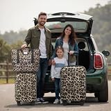 LARVENDER Luggage Sets 5 Piece Hardside Expandable Suitcase with Wheels Lock,PC+ABS Hardside Lightweight Rolling Suitcase for Women and Men,Cheetah
