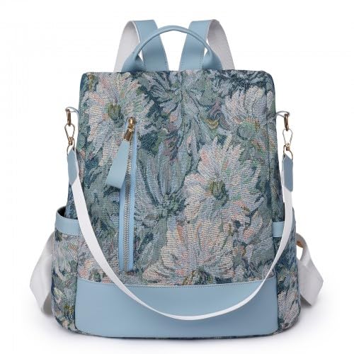 volumoon Mochilas para Mujer, Mochila de Nailon, Bolso Mujer Ligero, 2 in 1 Impermeable Bolso mujer Ligero, mochila Antirrobo, Gran Capacidad Casual mochilas para Todos los Díario,Trabajo, Casual (B)