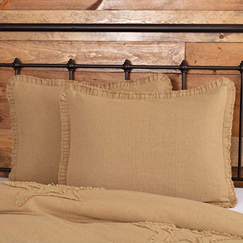 VHC-Brands-Burlap-Pillow-Sham-Cover-with-Fringed-Ruffle-Cotton-Farmhouse-Decor-Button VHC Brands Burlap Pillow Sham Cover with Fringed Ruffle Cotton Farmhouse Decor Button