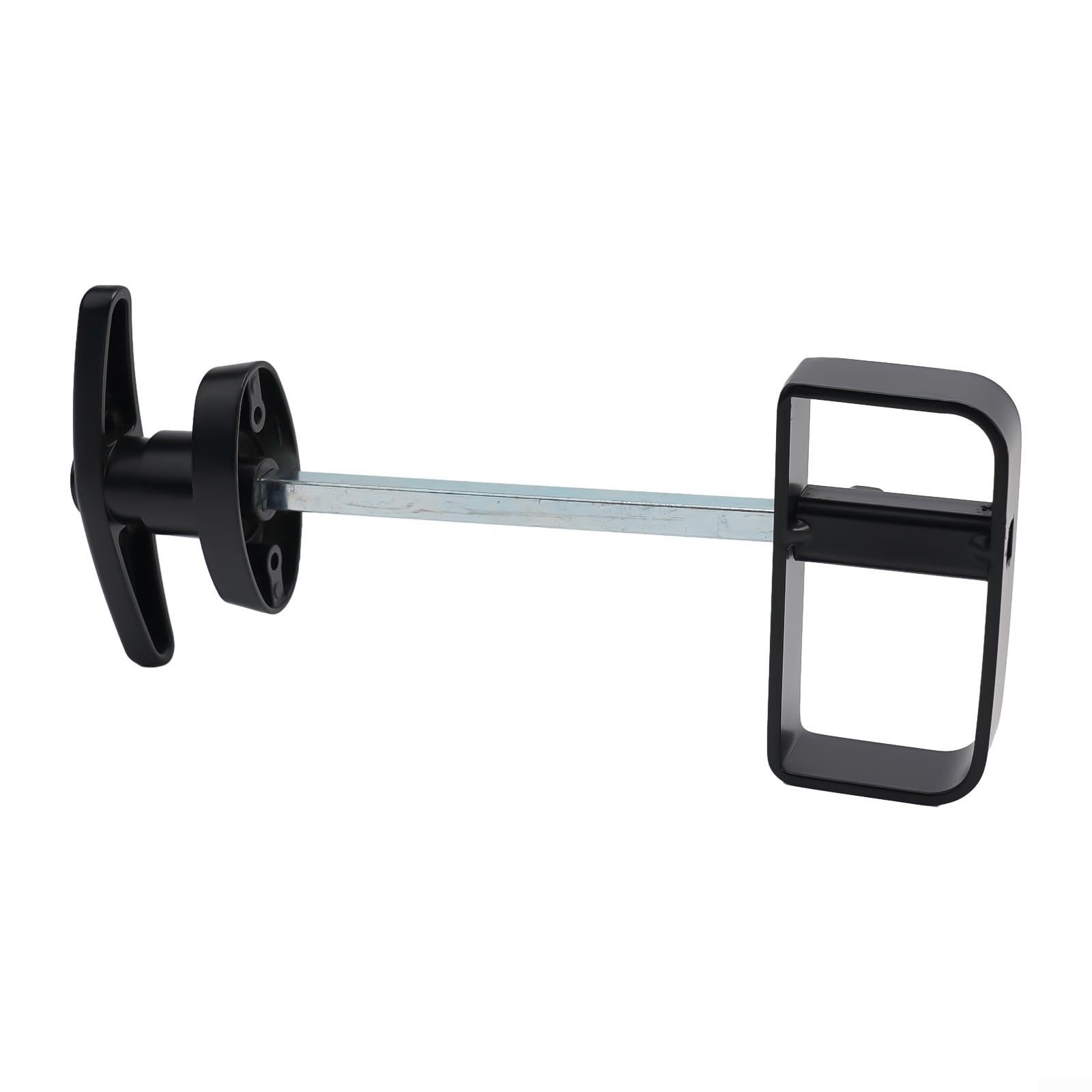 Set di serrature con maniglia a T per porta di capannone, fienile o edificio esterno, struttura in lega di zinco verniciata a polvere nera e ferro con stelo da 14 cm, include maniglia a D interna,