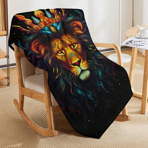 Manta de león térmica de franela, manta suave para cama y sofá 130x150 5