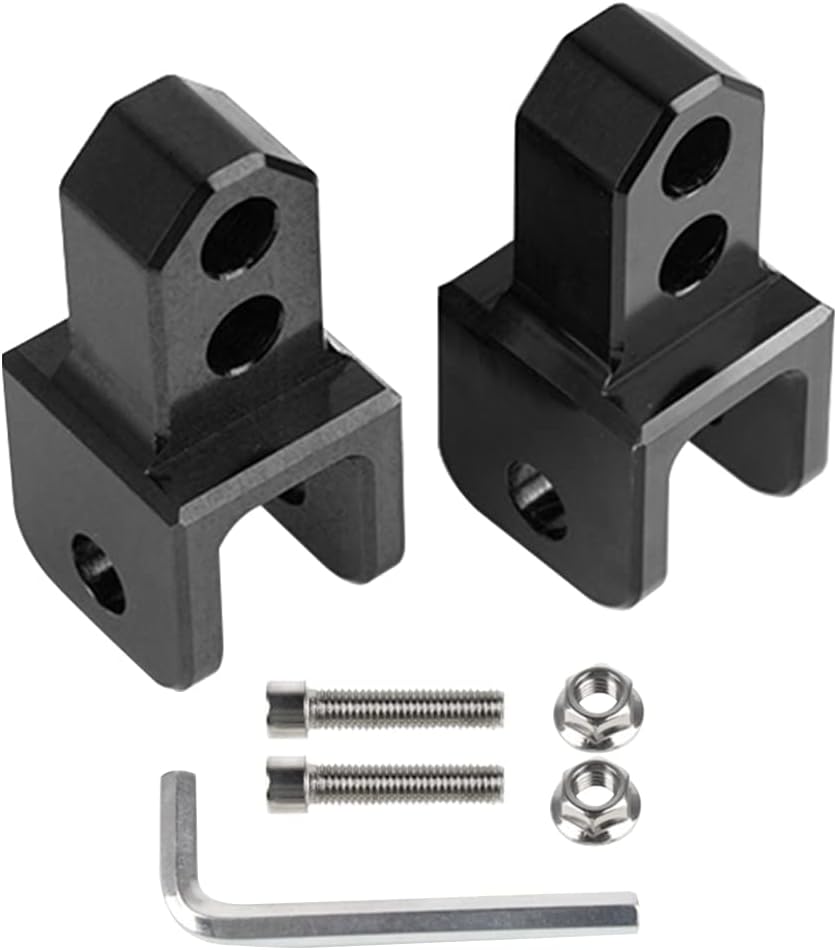 M10 Universal Motorcycle Rear Socks Extenders Rear Chasis Suspension Extension Damper Shock Absorption Heightening Adapter Clevis Compatible with Motorbike Dirt Bike ATV Black (2 Pcs)
