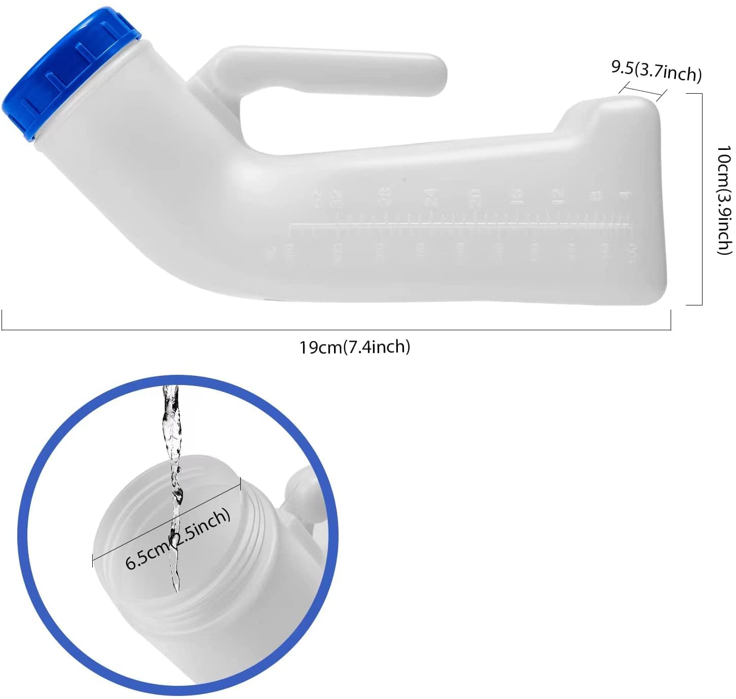 dd2 Unisex Potty Urinal for Car, Toliet Urinal for Men and Women, Bedpans Pee Bottle, with a Lid and Funnel, Plastic Can for Car, Old Man, Child and Diabetes for Camping Outdoor Travel DD20128