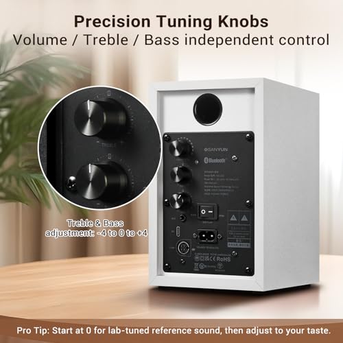 Altavoces de escritorio Sanyun SW203 con sonido estéreo 3D de 60W y DAC USB-C integrado 7