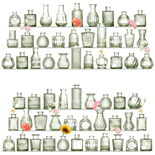 MARTAGE Glass Bud Vases Set of 60, Small Glass Vase