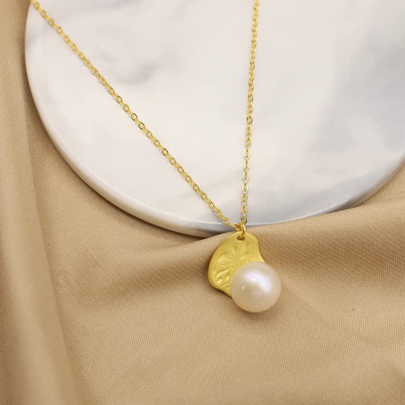 LOKILOKI Collar De Perlas Naturales De Agua Dulce De Plata De Ley con Forma Irregular para Mujer, Joyería Simple Vacaciones