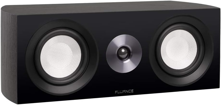 Reference High Performance 2-Way Center Channel Speaker for Enhanced Dialogue and Vocals in Home Theater Surround Sound Systems - Black Ash (XL8C)
