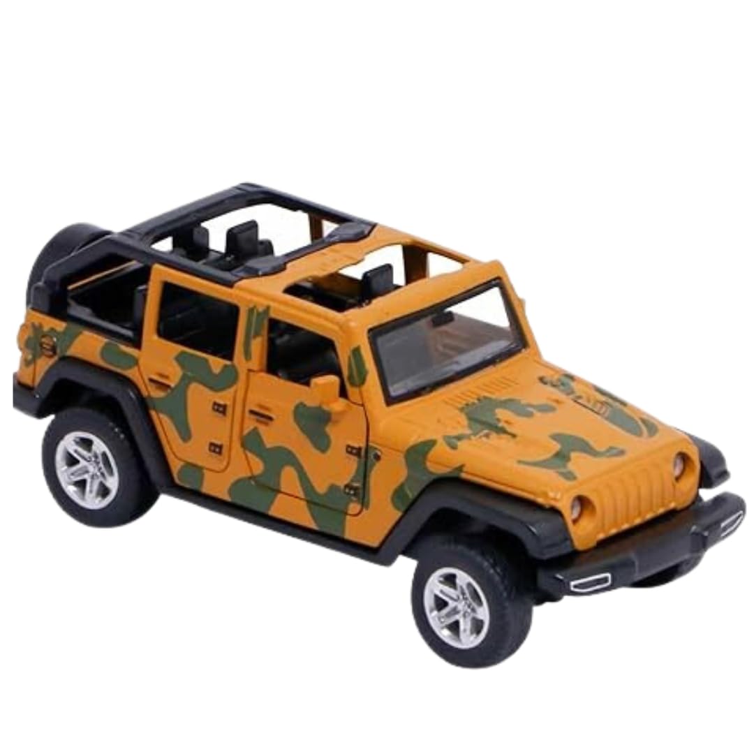 Sponsored Ad - PLUSPOINT Diecast Metal Alloy Pull Back Army Military Car Model Scale Alloy with Door Open Mini Vehicles Toys for Kids Gift (Army Brown)