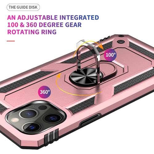 Coque iPhone 12 Pro Max béquille mains libres pour appels vidéo or rose