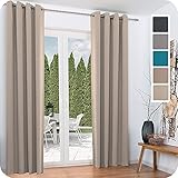 𝟐𝐱 𝐕𝐄𝐑𝐃𝐔𝐍𝐊𝐄𝐋𝐍𝐔𝐆𝐒𝐕𝐎𝐑𝐇𝐀𝐍𝐆 - Zwei Blackout Vorhänge mit Ösen im Set fertig konfektioniert, hochwertig verarbeitet als verdunkelnder Ösen Schal, weichfließender Stoff mit einer schweren Grammatur von 210 g/m².