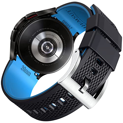Bracelet en caoutchouc silicone souple pour Samsung Galaxy 44mm 40mm 46mm avec double longueur