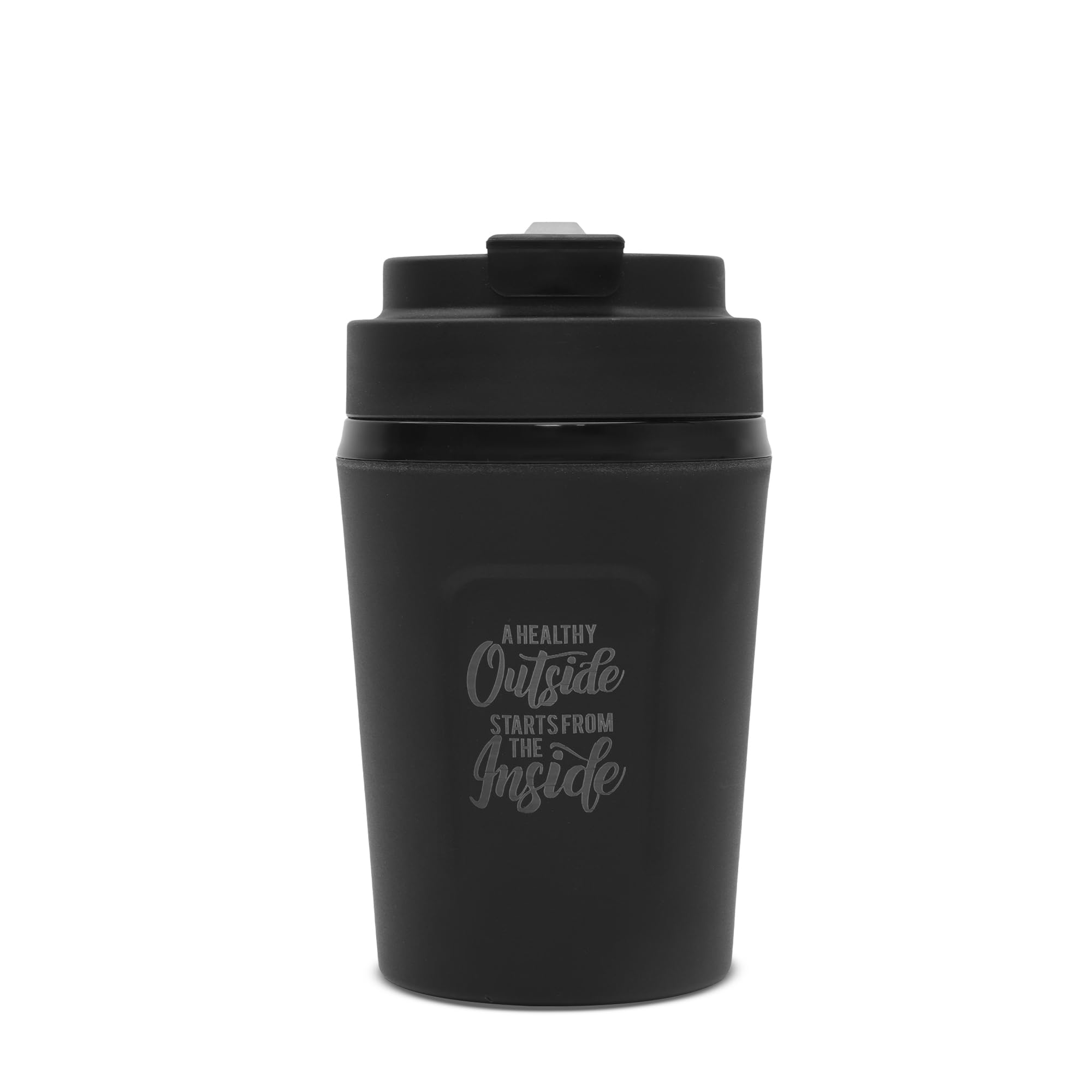 JAYPEE ZIPSIP Thermosteel Insulated Hot & Cold Stainless Steel Coffee Mug, Travel Mug Suitable for Car, Tumbler Bottle, Vacuum Insulation Tea Cup, Matte Finish Non Slip, 325 ml Black-image-35