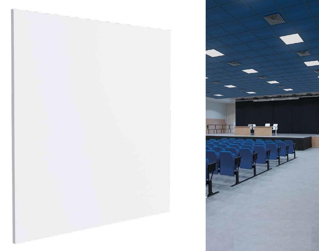 Akifix ITP K44A13 Paneles para Falso Techo de Cartón Yeso Liso KYRYOS 60 x 60 x 1,25 cm, 1,8 m², Paquete de 5 Unidades con Apoyo, Grosor 12,5 mm