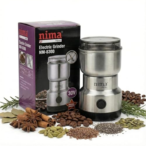 Image of Mini Mixer Grinder Small Size Electric | Portable Spice & Coffee Grinder Machine | Stainless Steel Jar | Small Mixer Grinder for Home Kitchen (300ml)
