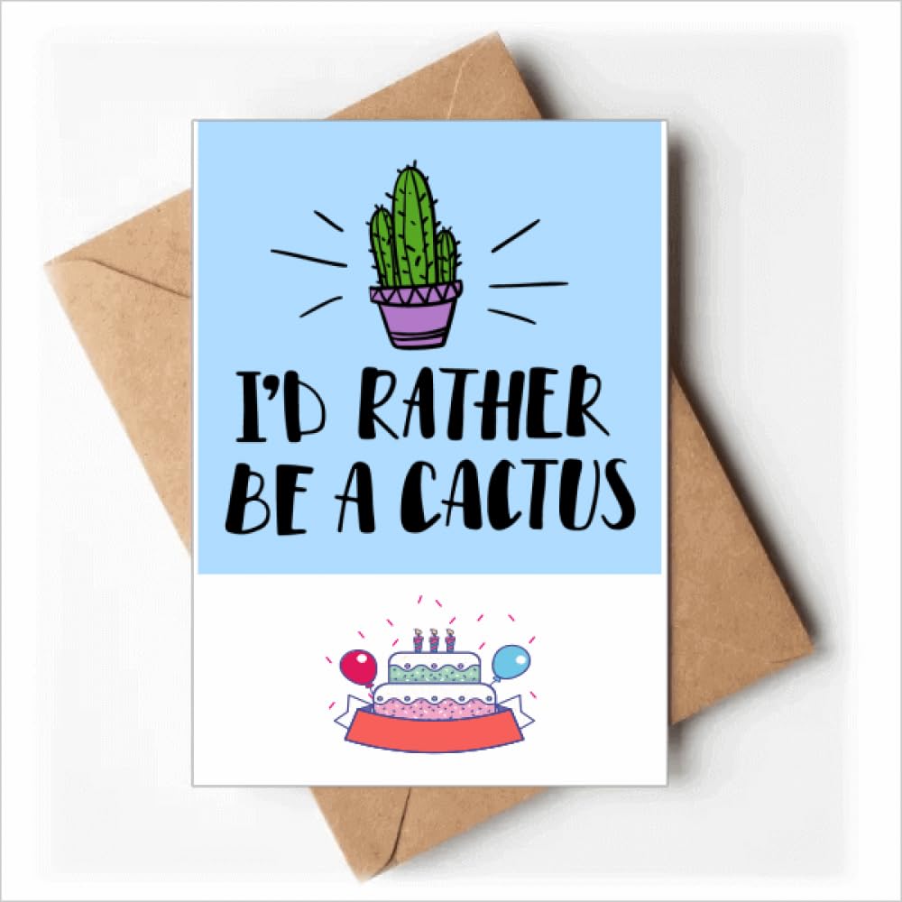 Geburtstagskarten mit Aufschrift "I'd Rather Be A Cactus Cactus", blanko :  Amazon.de: Brobedarf & Schreibwaren